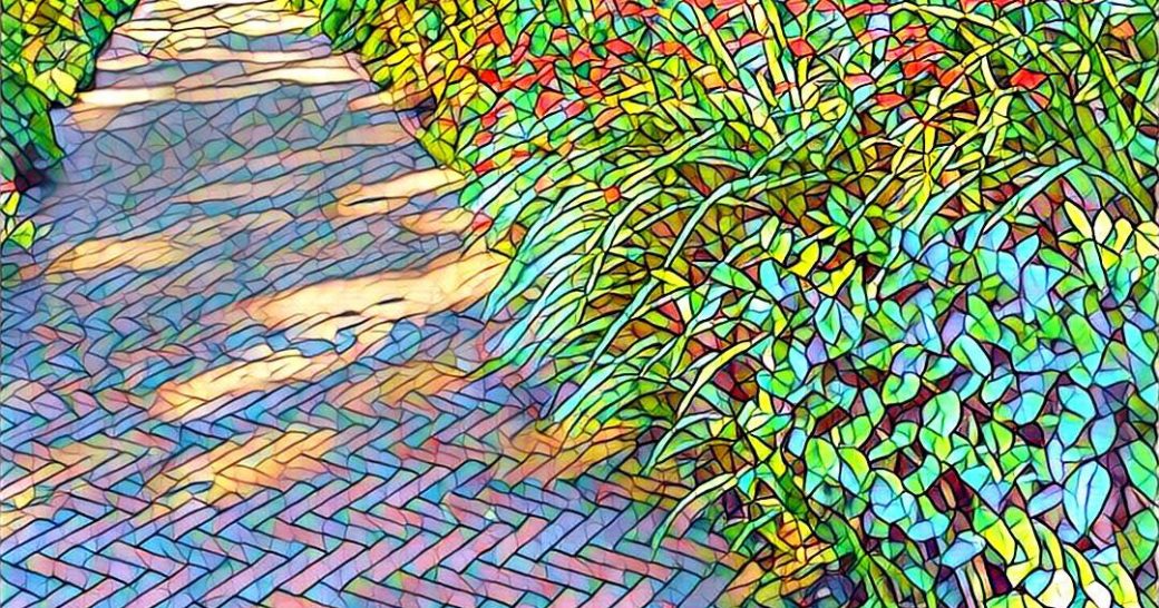 Mosaic of flower bed