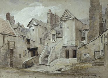 Painting of old buildings